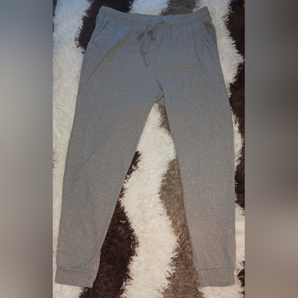 Danskin, size large, gray ribbed sweat pants.